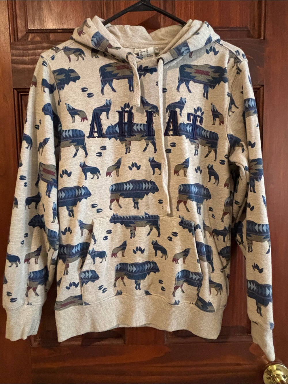 Women’s Hoodie Sweatshirt with Blue Native Print